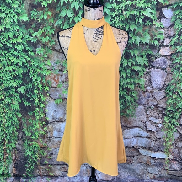 LULU'S Groove Thing Golden Swing Mini Dress, S - Picture 8 of 11